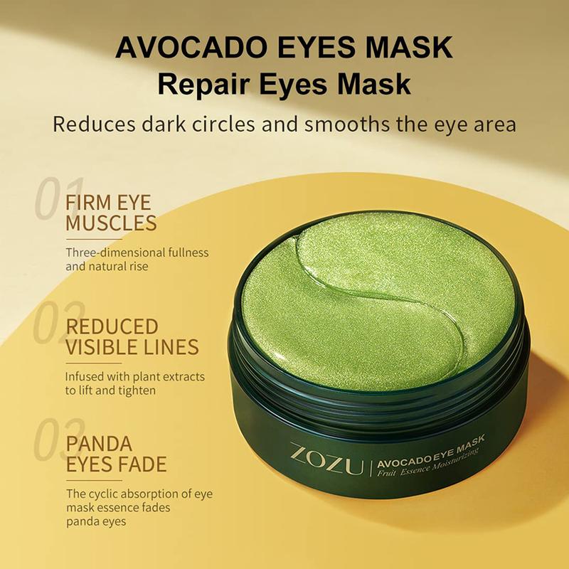 Avocado Moisturizing Eye bagMask,60pcs/set Under Eye Mask, Eye Care Product for Dark Eye Bags,