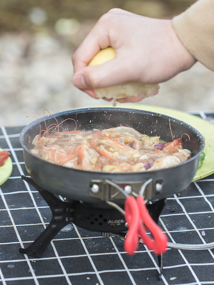 Alocs Non-Stick Frying Pan – Medical Stone Coating, Foldable Handle, Ideal for Home & Outdoor Cooking