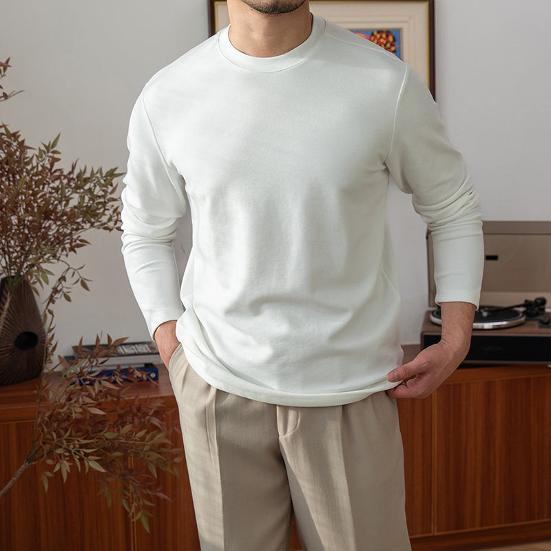 Men’s Long Sleeve T-Shirt – Casual Fashion Round Neck Top