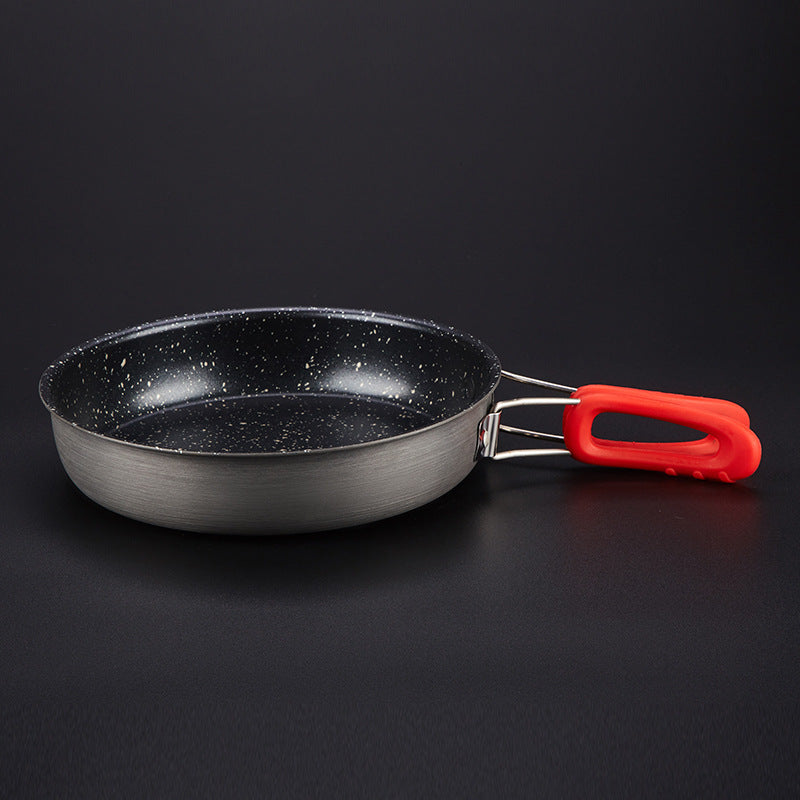 Alocs Non-Stick Frying Pan – Medical Stone Coating, Foldable Handle, Ideal for Home & Outdoor Cooking