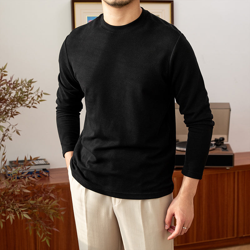 Men’s Long Sleeve T-Shirt – Casual Fashion Round Neck Top