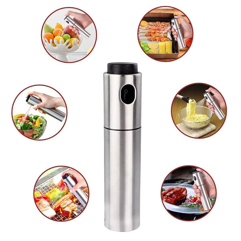 Stainless Steel Oil Sprayer for Cooking – Refillable Olive Oil Mister for Air Fryer & BBQ