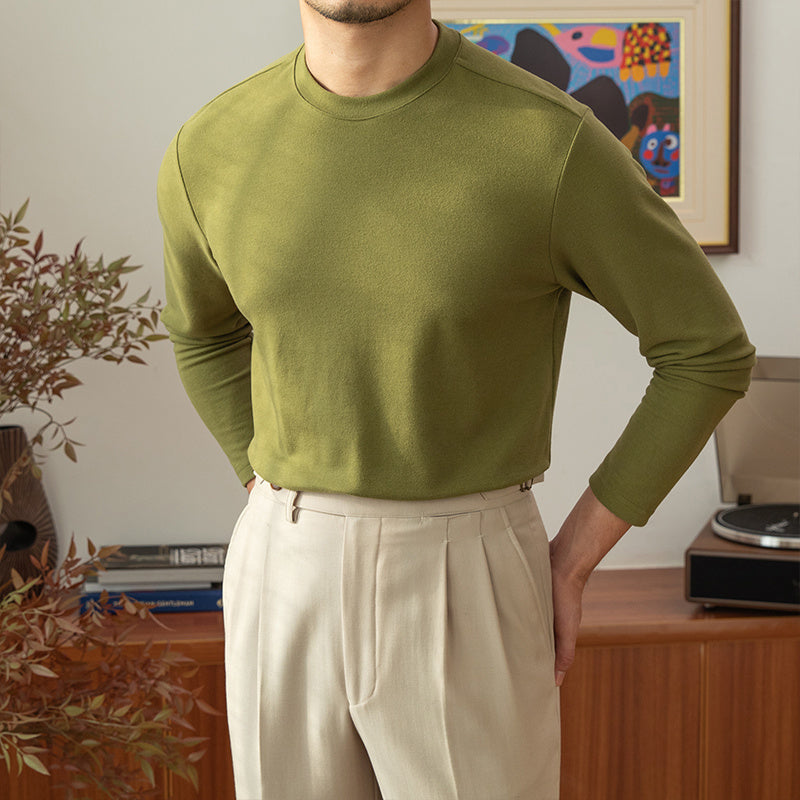 Men’s Long Sleeve T-Shirt – Casual Fashion Round Neck Top