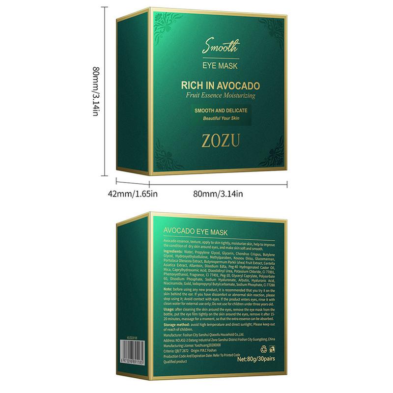 Avocado Moisturizing Eye bagMask,60pcs/set Under Eye Mask, Eye Care Product for Dark Eye Bags,