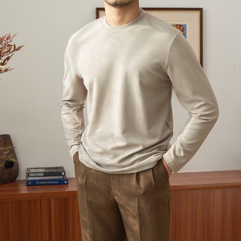 Men’s Long Sleeve T-Shirt – Casual Fashion Round Neck Top