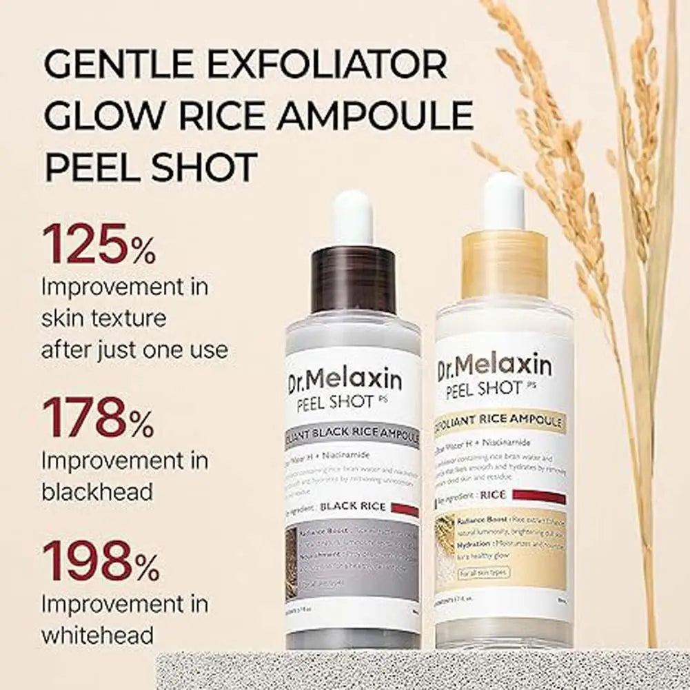 Black Rice Peeling Ampoule ā Glow Exfoliator & Blackhead Remover