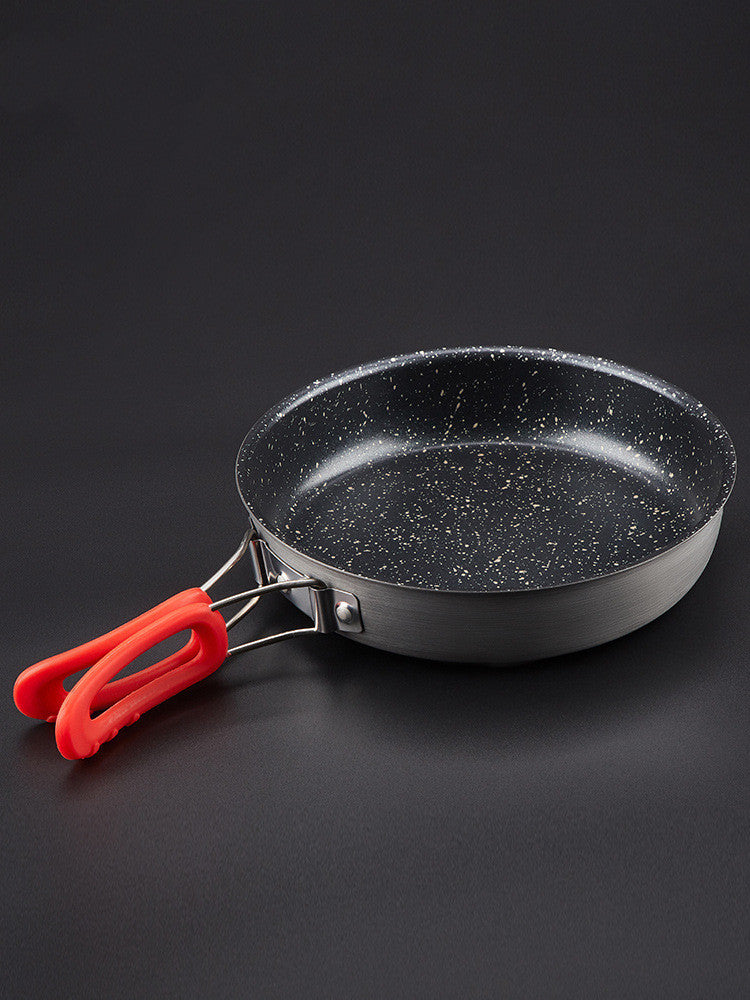 Alocs Non-Stick Frying Pan – Medical Stone Coating, Foldable Handle, Ideal for Home & Outdoor Cooking