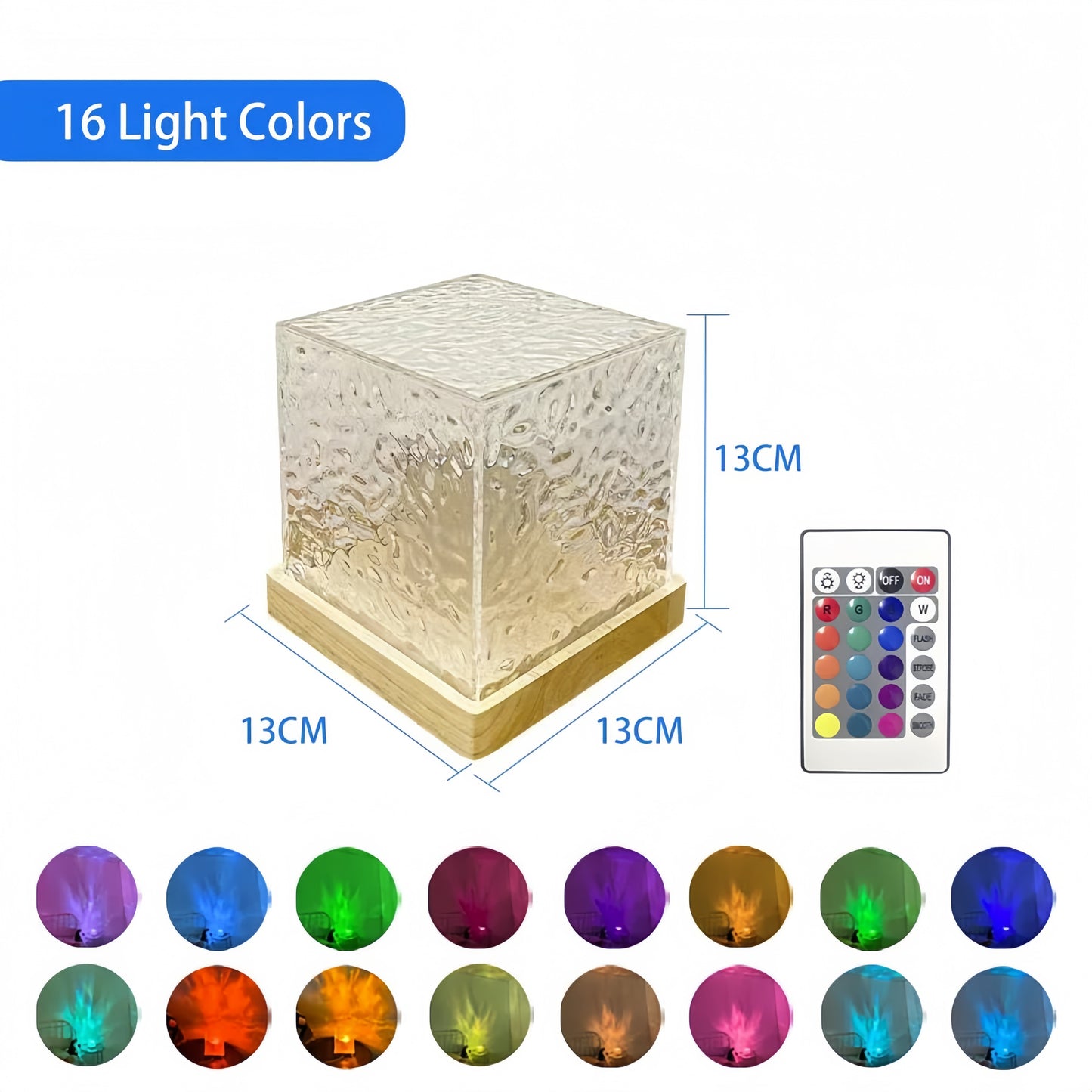 Water Ripple Projector Lamp ๐ 16-Color LED Night Light | Ocean Wave & Flame Effect Mood Lighting for Bedroom & Home Decor
