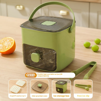 Two-in-One Ice Cube Tray Mold with Storage Box – Large Capacity, 3 Layers