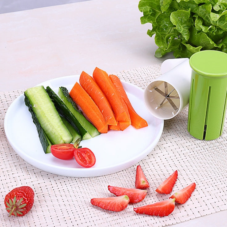 Creative Multi-Function Vegetable & Fruit Cutter – Cucumber, Carrot, Strawberry Slicer & Divider Kitchen Gadget