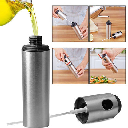 Stainless Steel Oil Sprayer for Cooking – Refillable Olive Oil Mister for Air Fryer & BBQ