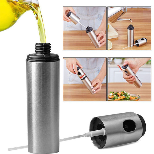 Stainless Steel Oil Sprayer for Cooking – Refillable Olive Oil Mister for Air Fryer & BBQ