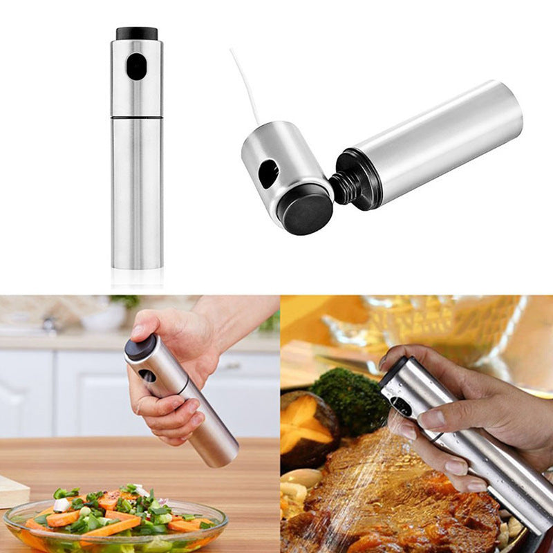 Stainless Steel Oil Sprayer for Cooking – Refillable Olive Oil Mister for Air Fryer & BBQ