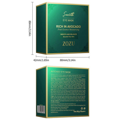 Avocado Moisturizing Eye bagMask,60pcs/set Under Eye Mask, Eye Care Product for Dark Eye Bags,