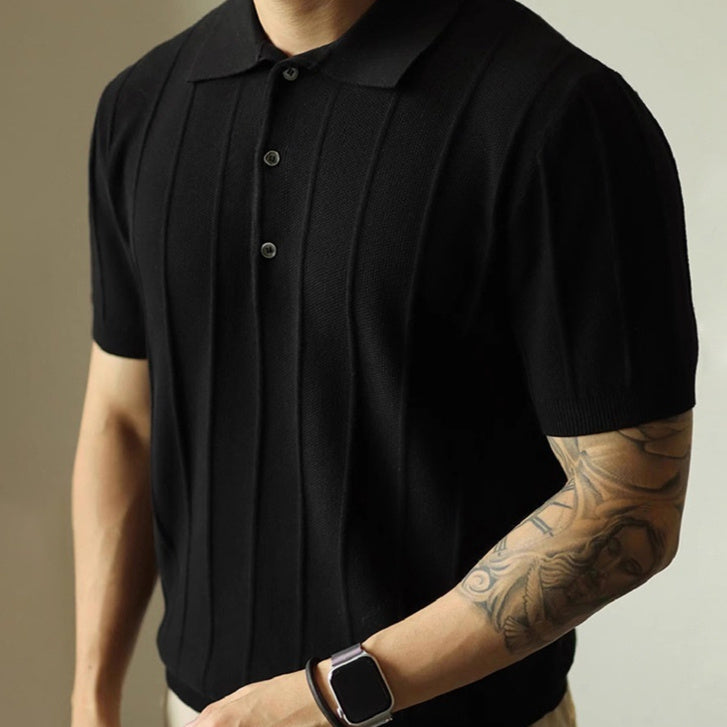American Style Men’s T-Shirt – Solid Color Short Sleeve Basic Top