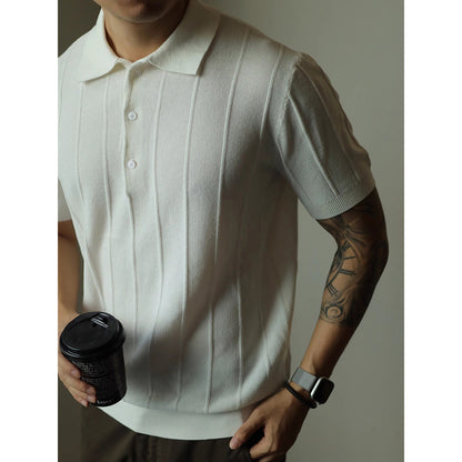 American Style Men’s T-Shirt – Solid Color Short Sleeve Basic Top