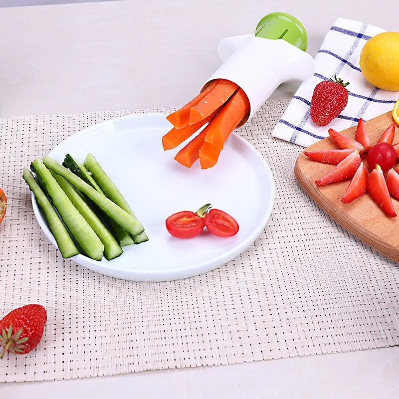 Creative Multi-Function Vegetable & Fruit Cutter – Cucumber, Carrot, Strawberry Slicer & Divider Kitchen Gadget