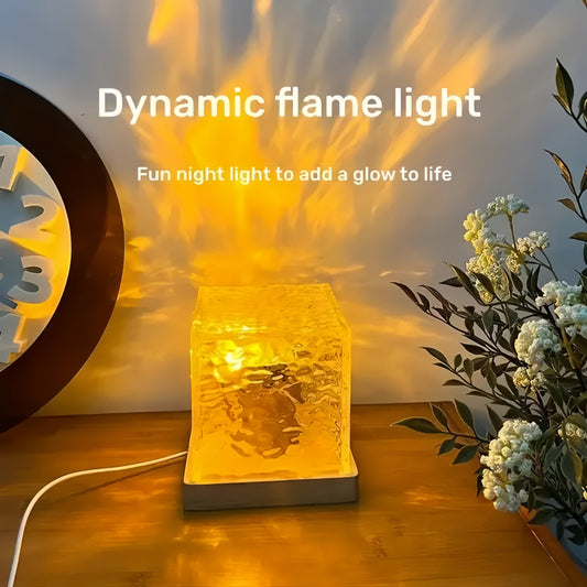 Water Ripple Projector Lamp 🌊 16-Color LED Night Light | Ocean Wave & Flame Effect Mood Lighting for Bedroom & Home Decor